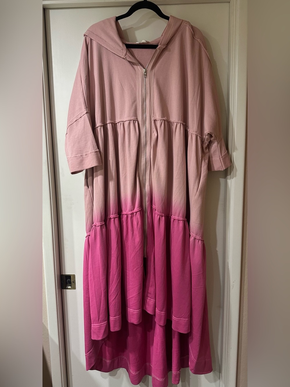Oli & Hali Pink Ombre Hooded Tiered Dress
